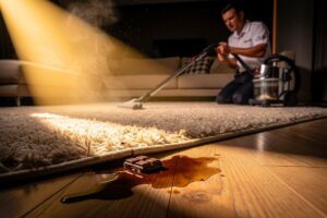 Ludzie wtykają kawałki czekolady pod dywany i specjaliści od sprzątania wyjaśniają, co to robi